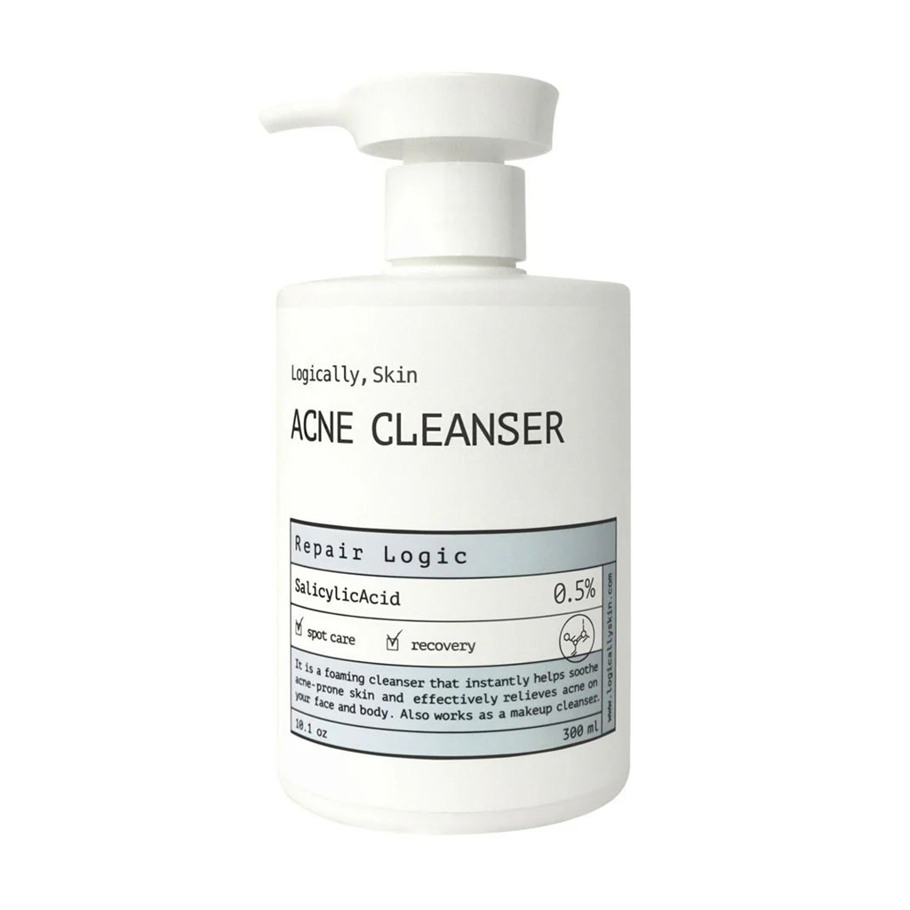 Уцінка! Очищувальний засіб для обличчя та тіла Logically, Skin Acne Cleanser, 300 мл